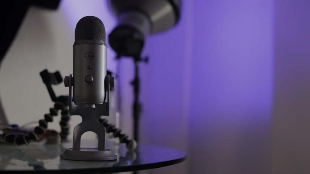 Blue yeti microphone for brand designer podcasts